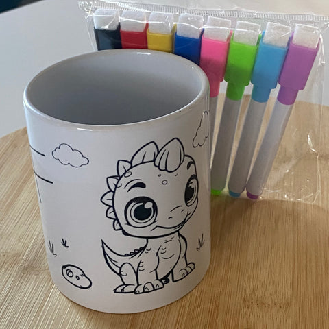 Skodelice COLOR ME + komplet 8 barvnih izbrisljivih magnetnih peres